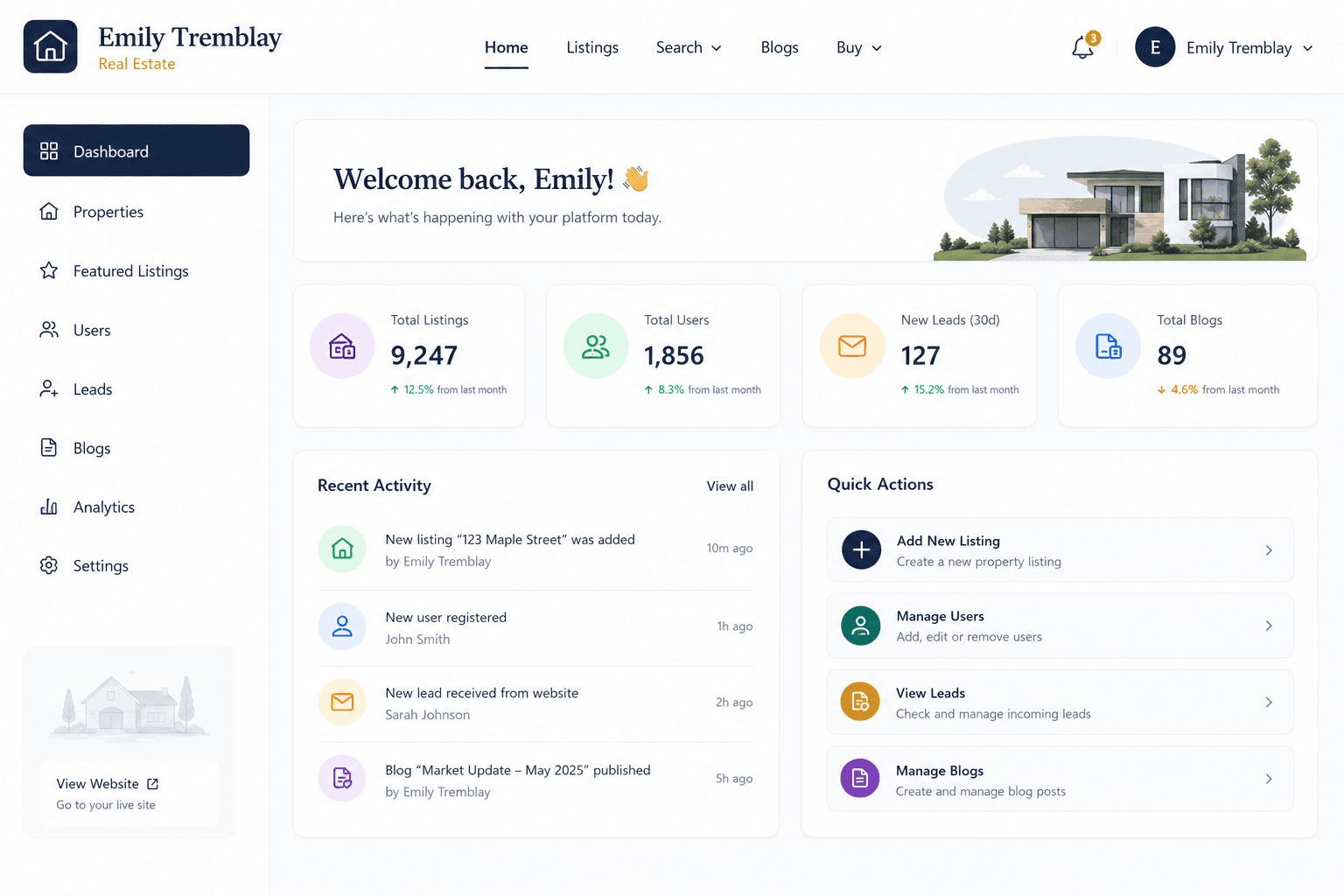 Website Interface